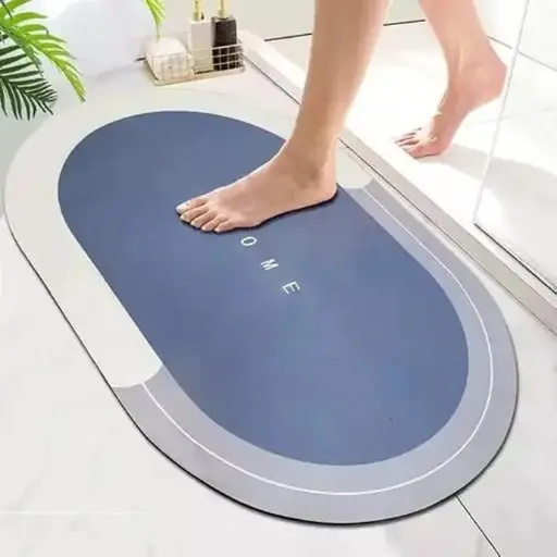 [MAT001] Rubber Bathroom Oval Door Mat (40X60Cm)