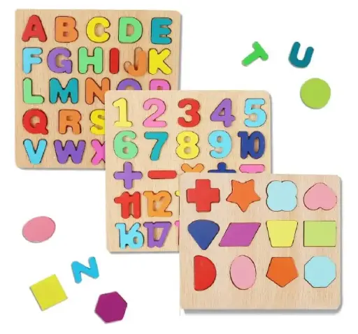 [GEL001] Wooden Learning Educational Game Board for Kids, Puzzle Toys for 2 Years Old