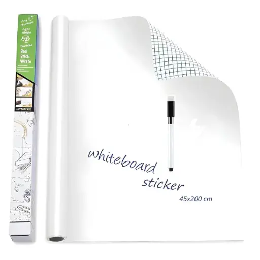 [PEN001] Whiteboard Sticker for Kids, Home, School & Office, Self-Adhesive Removable, Waterproof White Board Sticker Perfect for Writing & Drawing on Smooth Surfaces