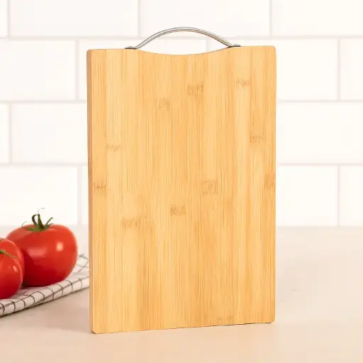 [CUTBOARD001] Wooden Cutting Board with Aluminium Handle